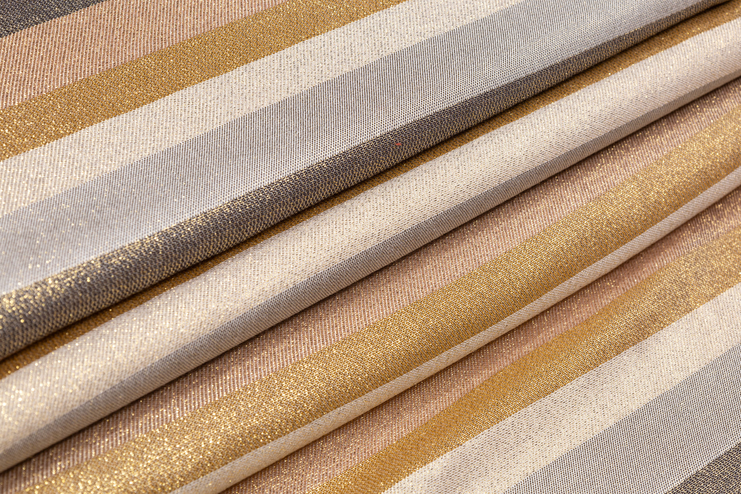 Striped Metallic Viscose Jacquard - Gold