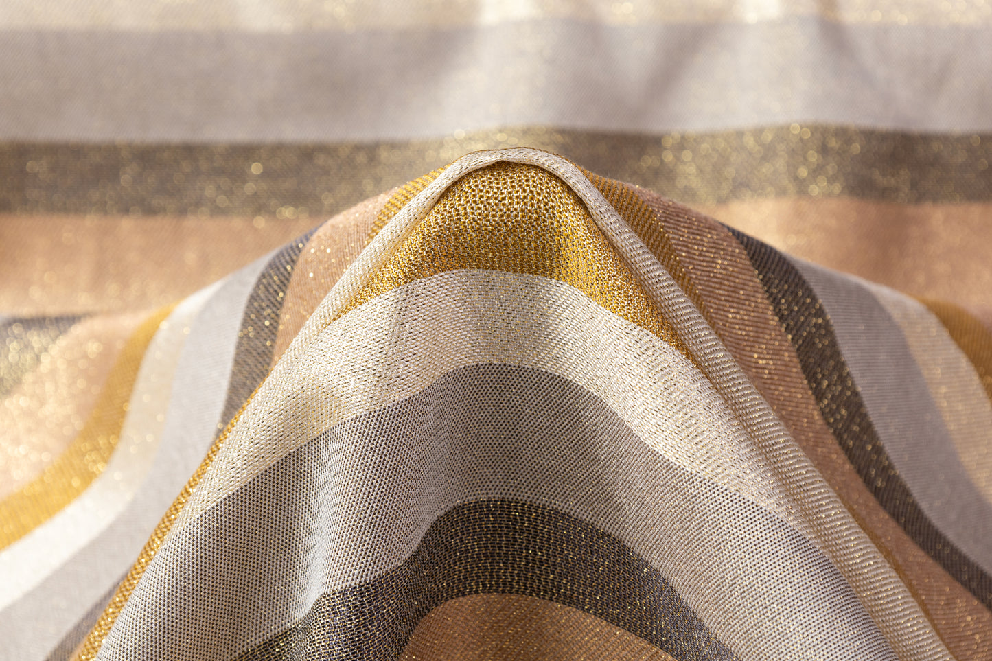 Striped Metallic Viscose Jacquard - Gold