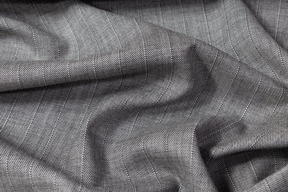 Striped Italian Wool Suiting - Gray