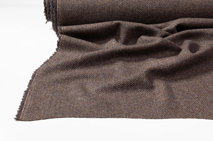 Italian Wool Blend Tweed Jacketing - Brown