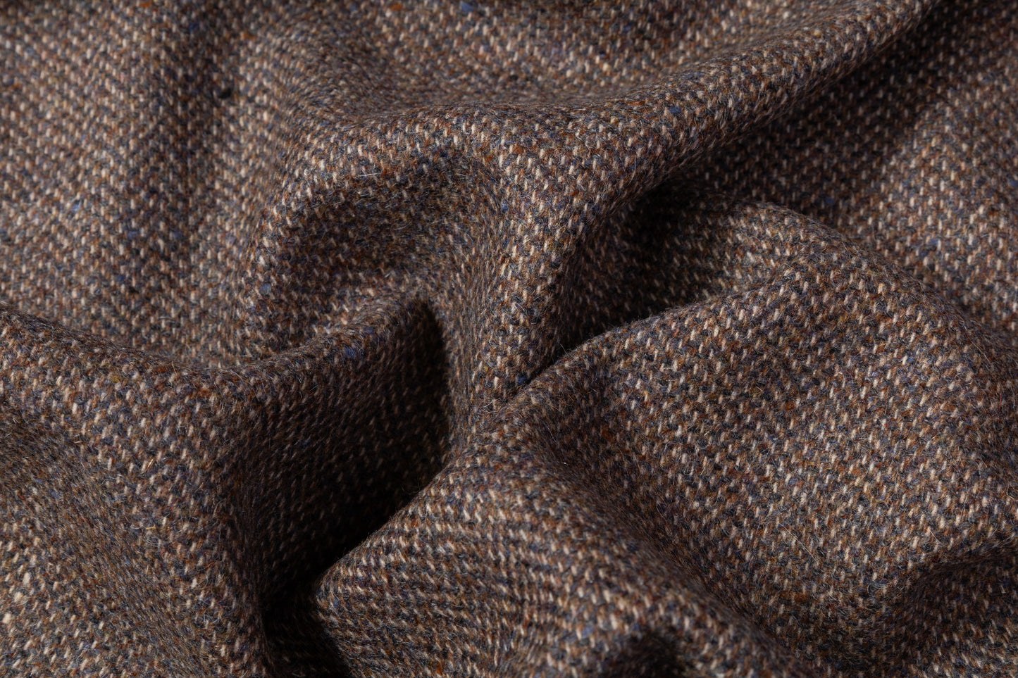 Italian Wool Blend Tweed Jacketing - Brown