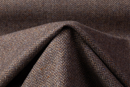 Italian Wool Blend Tweed Jacketing - Brown