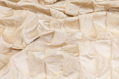 Textured Silk Viscose Brocade - Beige