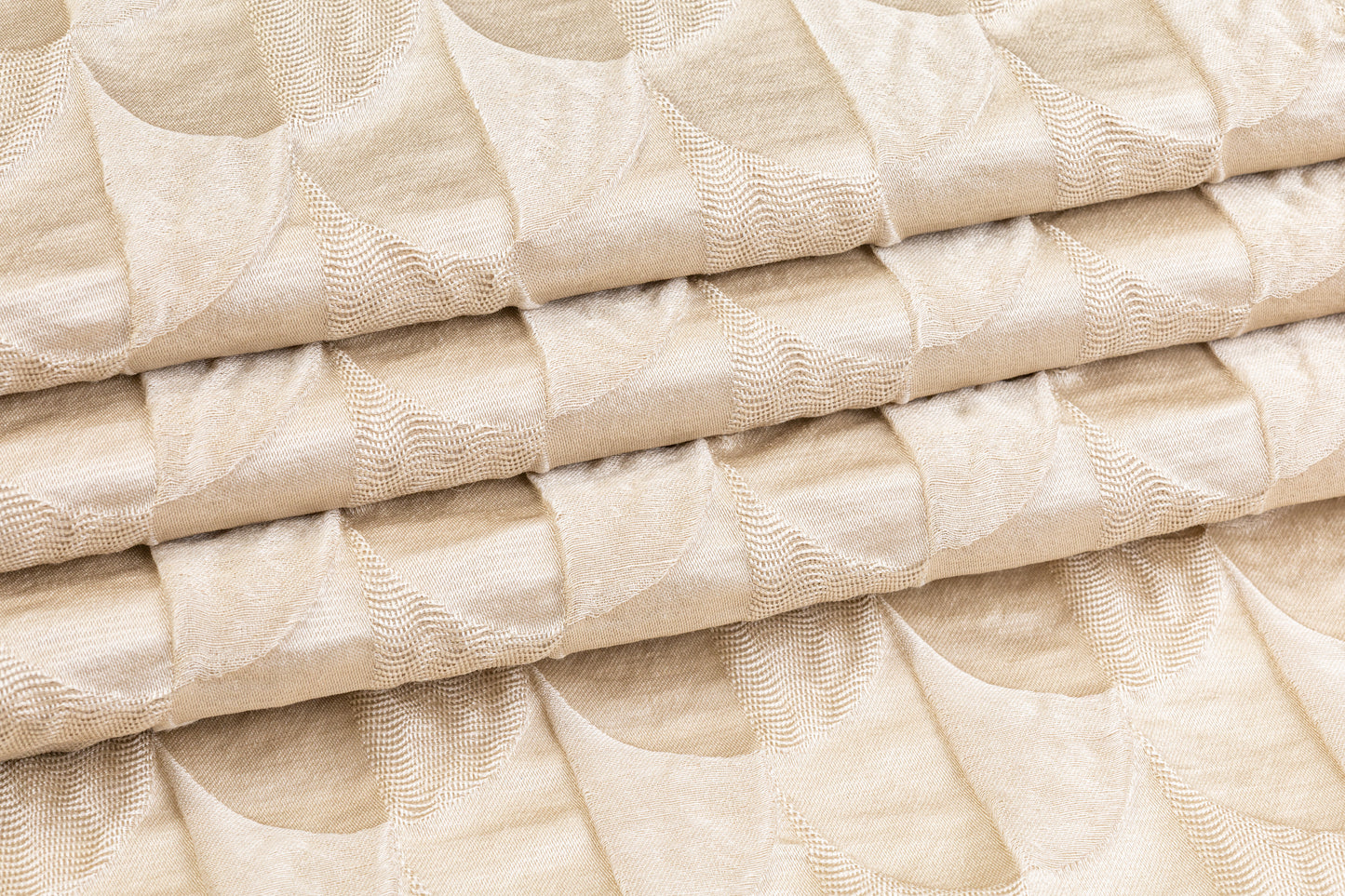 Textured Silk Viscose Brocade - Beige