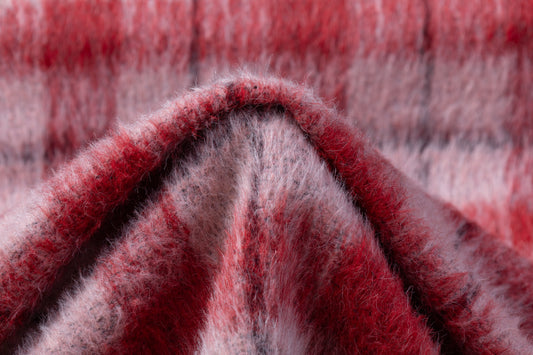 Italian Alpaca Wool Blend Coating - Red / Pink