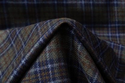 Checked Italian Wool Suiting - Green / Blue / Brown