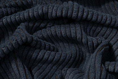 Ribbed Italian Wool Blend Coating - Blue