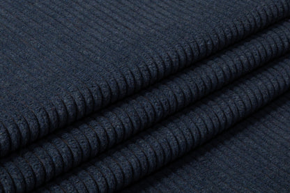 Ribbed Italian Wool Blend Coating - Blue