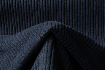 Ribbed Italian Wool Blend Coating - Blue