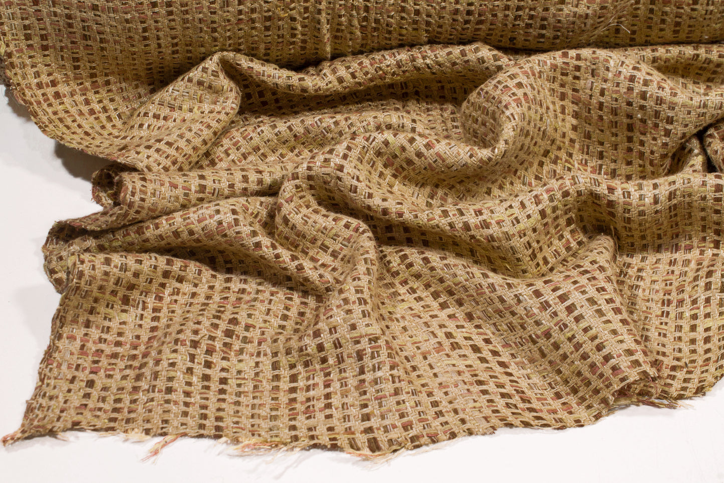 Silk and Linen Tweed - Khaki Brown