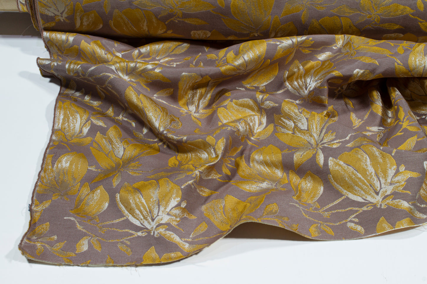 Floral Jacquard - Yellow and Taupe