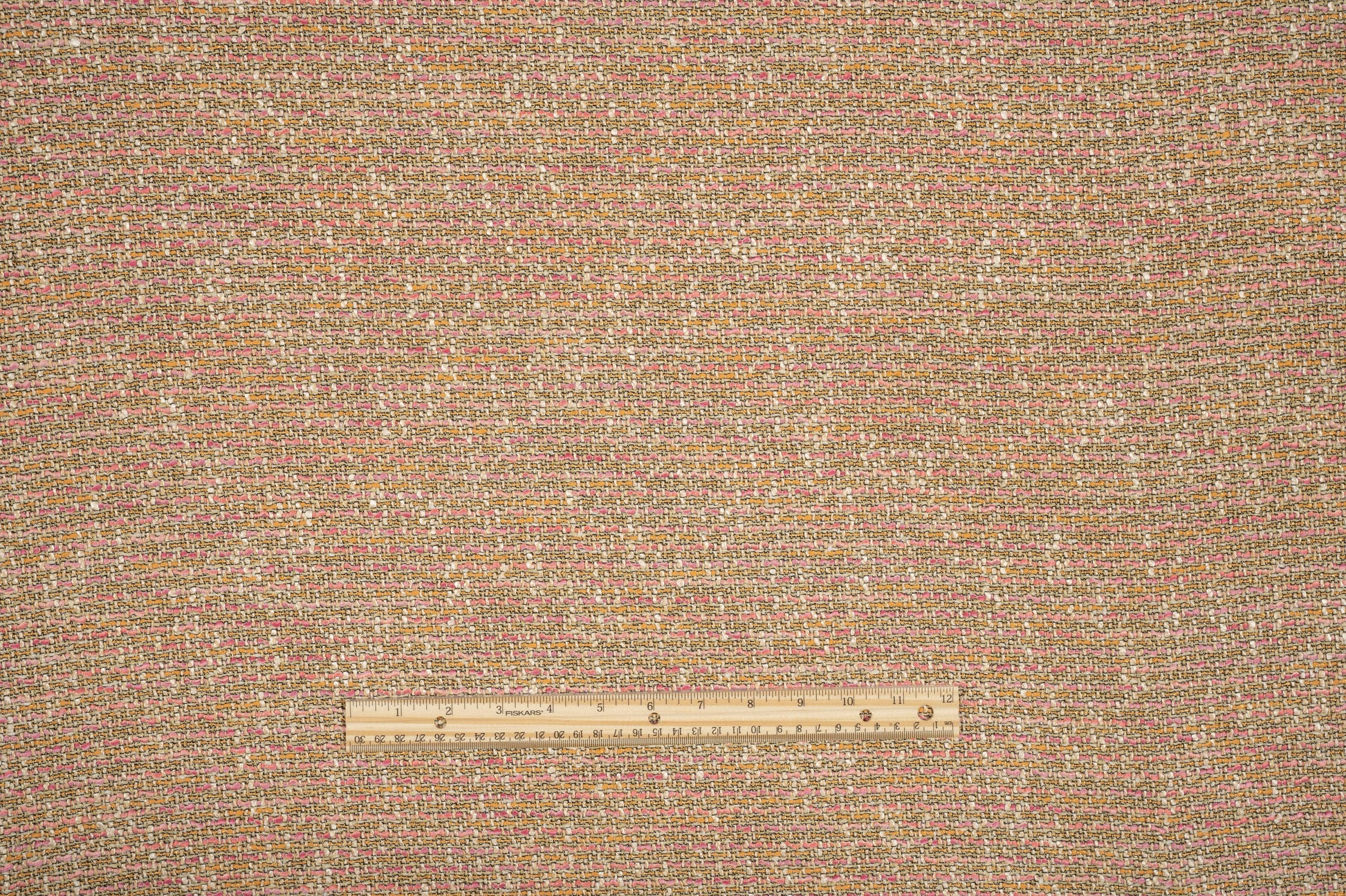 Pink, Orange, White Cotton Tweed - Prime Fabrics