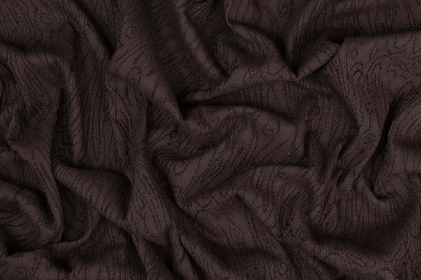 Paisley Stretch Viscose Brocade - Dark Brown - Prime Fabrics