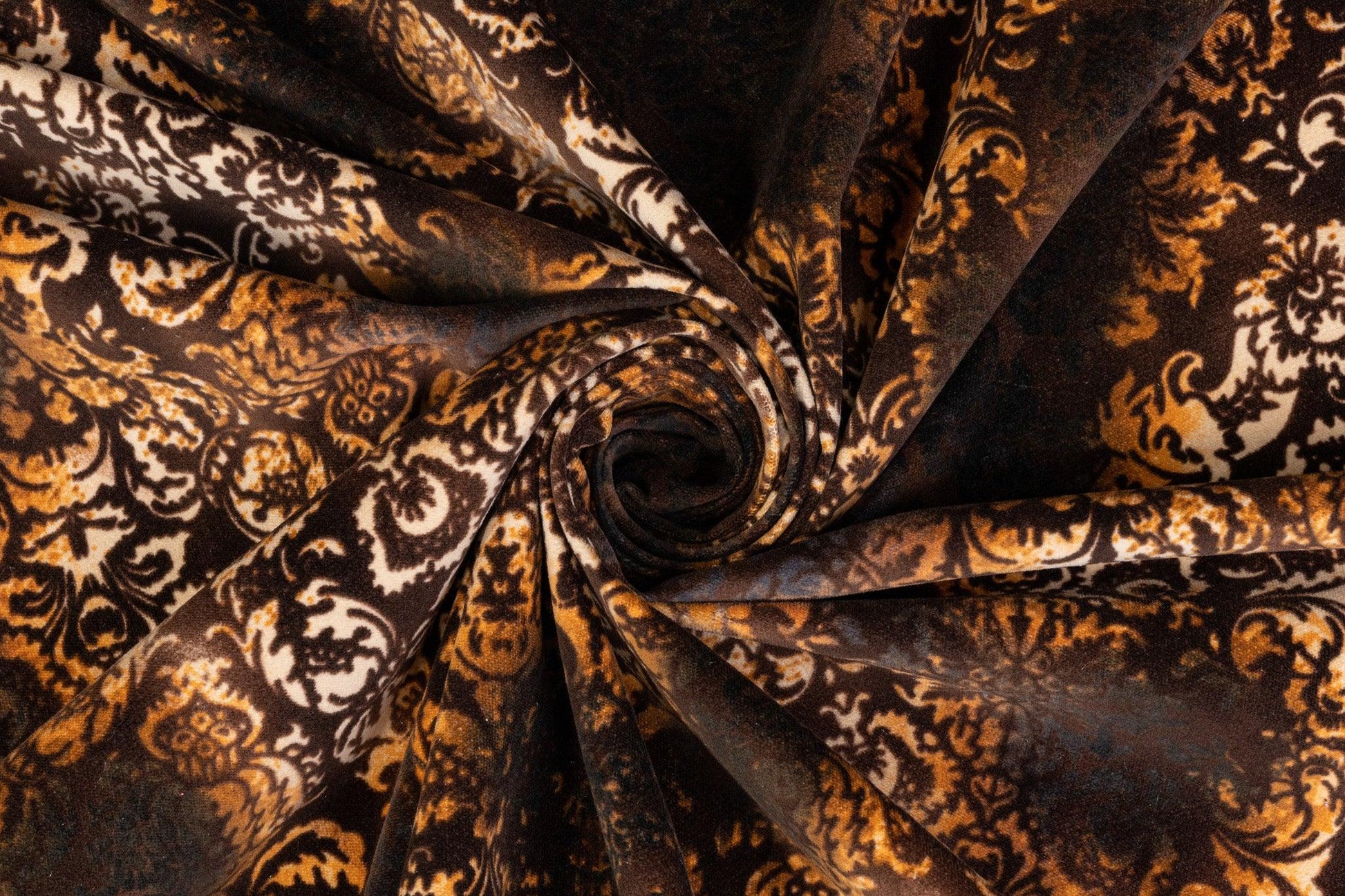 Tie-Dye Damask Printed Cotton Velvet - Brown – Prime Fabrics