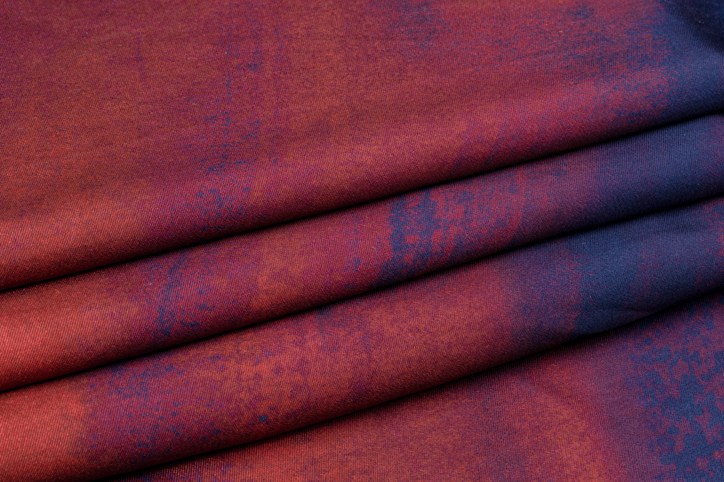 Printed Mikado - Blue and Maroon - Prime Fabrics