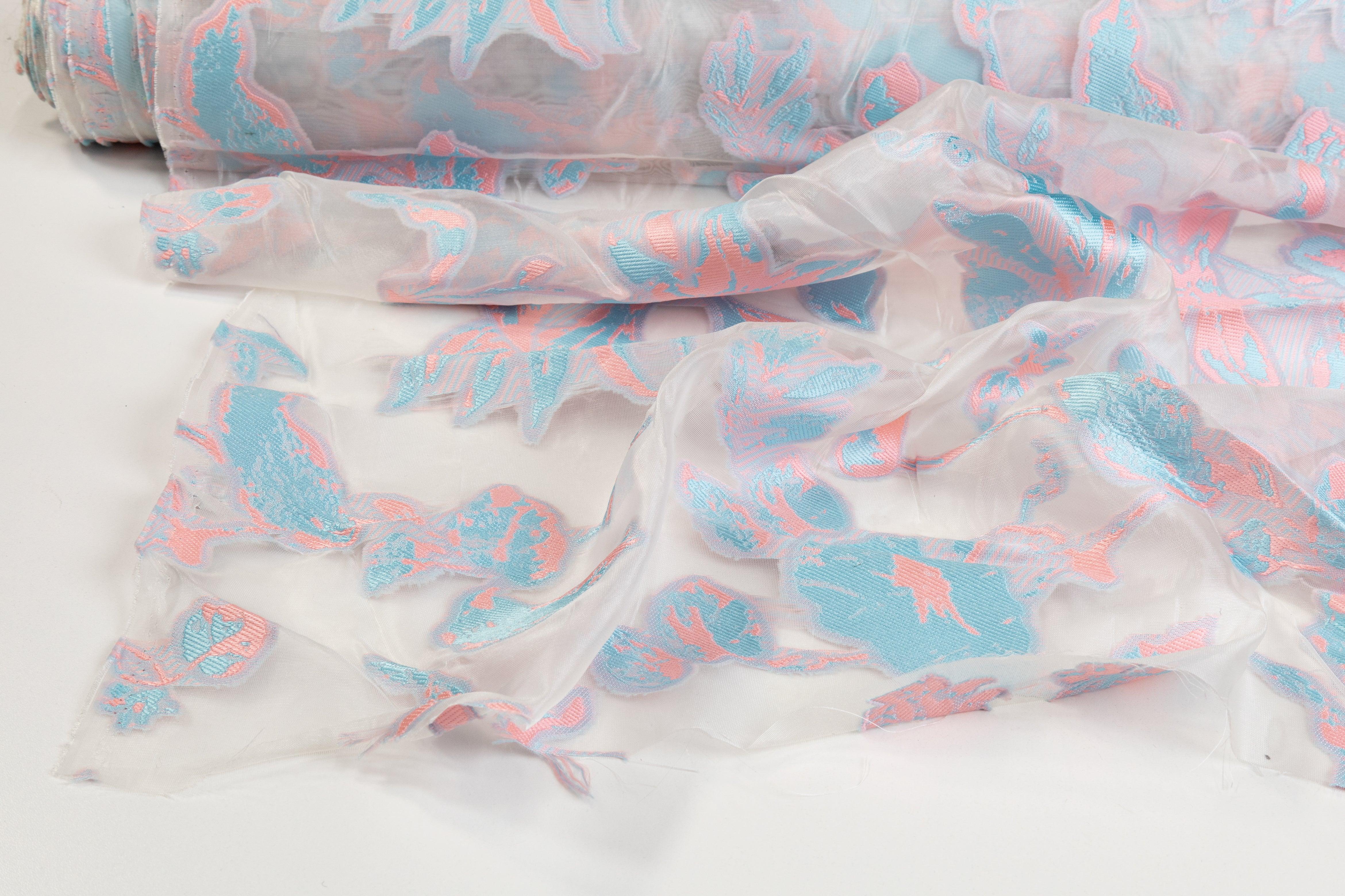 Floral Organza Burnout - Cotton Candy