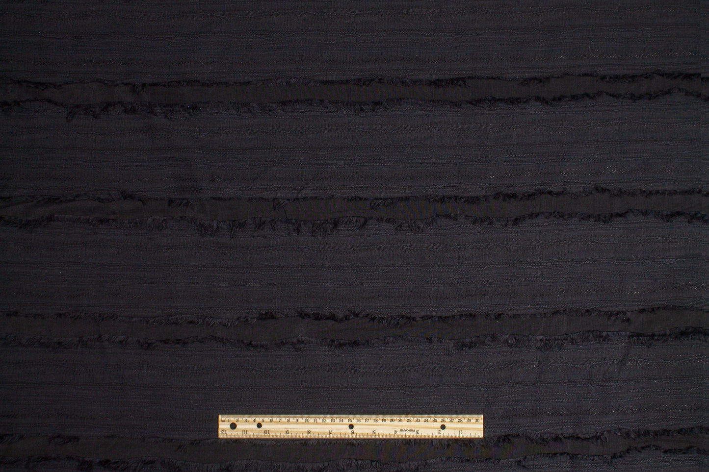 Embroidered Striped Cotton - Black - Prime Fabrics