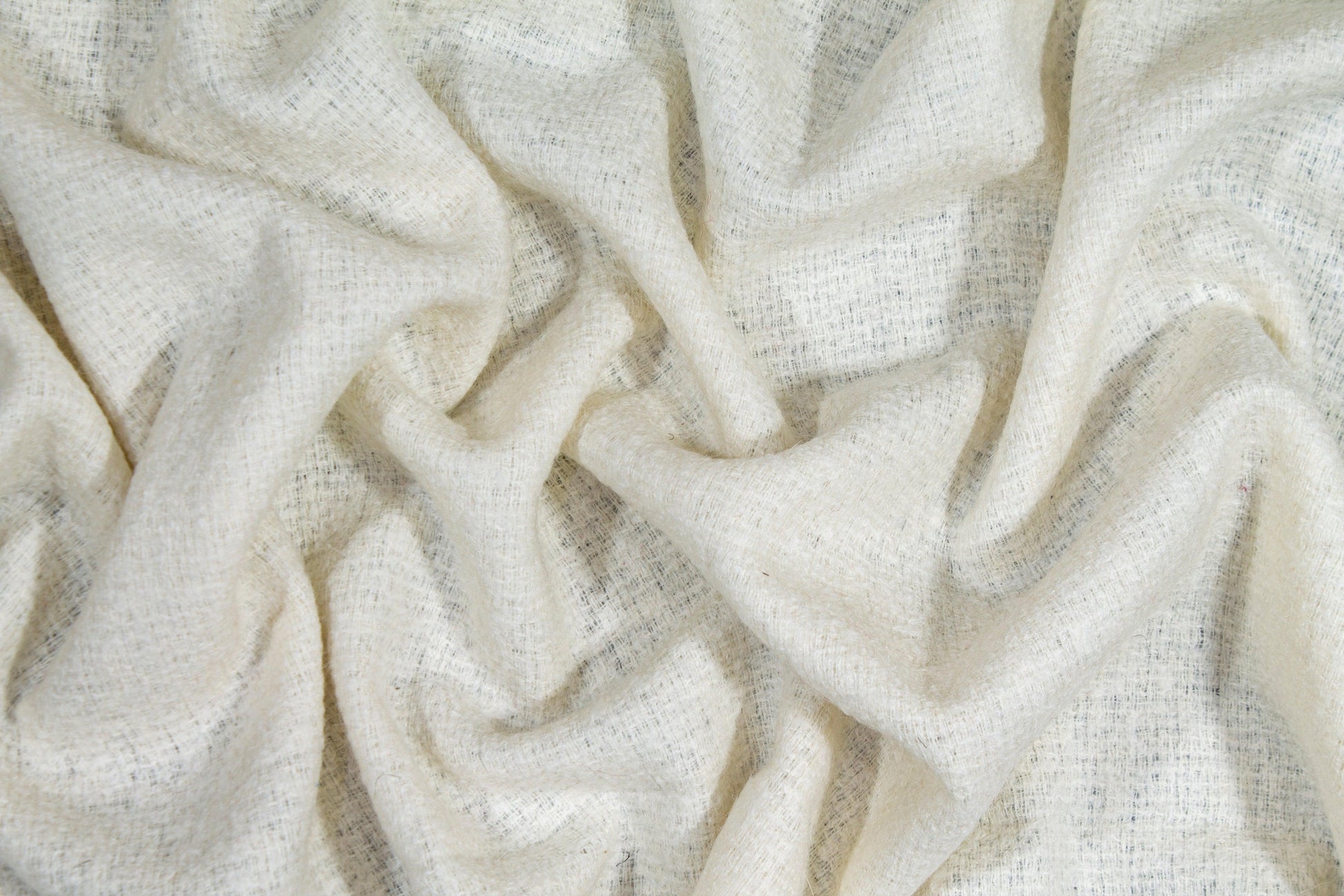 Ivory Italian Wool Tweed Coating - Prime Fabrics