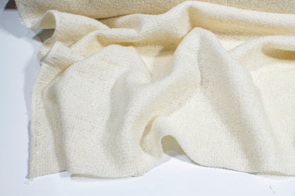 Ivory Italian Wool Tweed Coating - Prime Fabrics