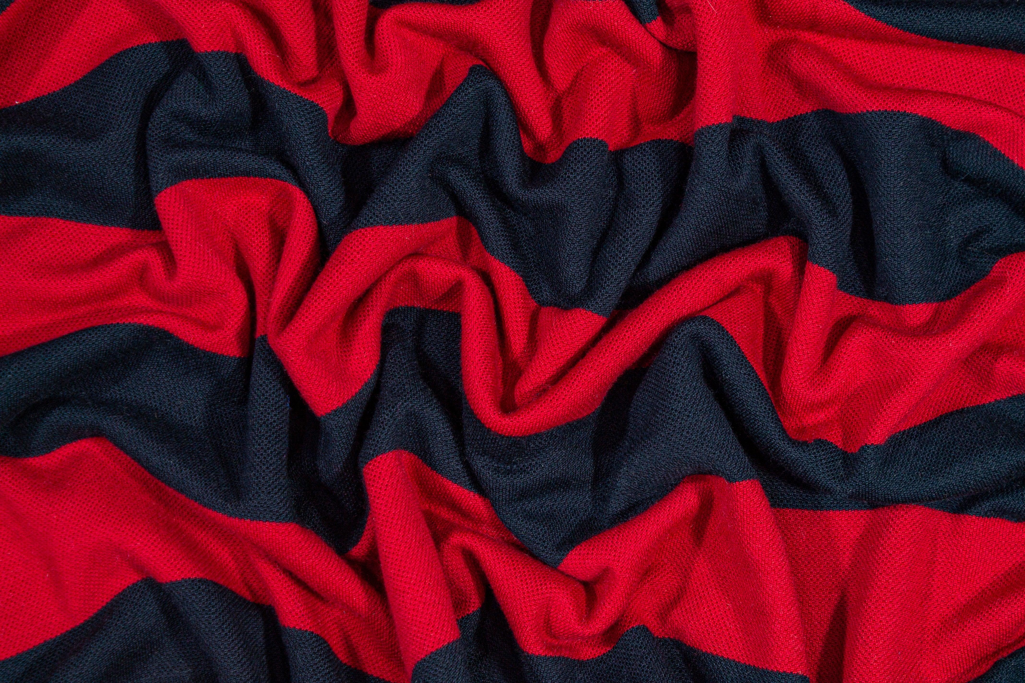 Red and Navy Striped Wool Jersey Knit – Prime Fabrics