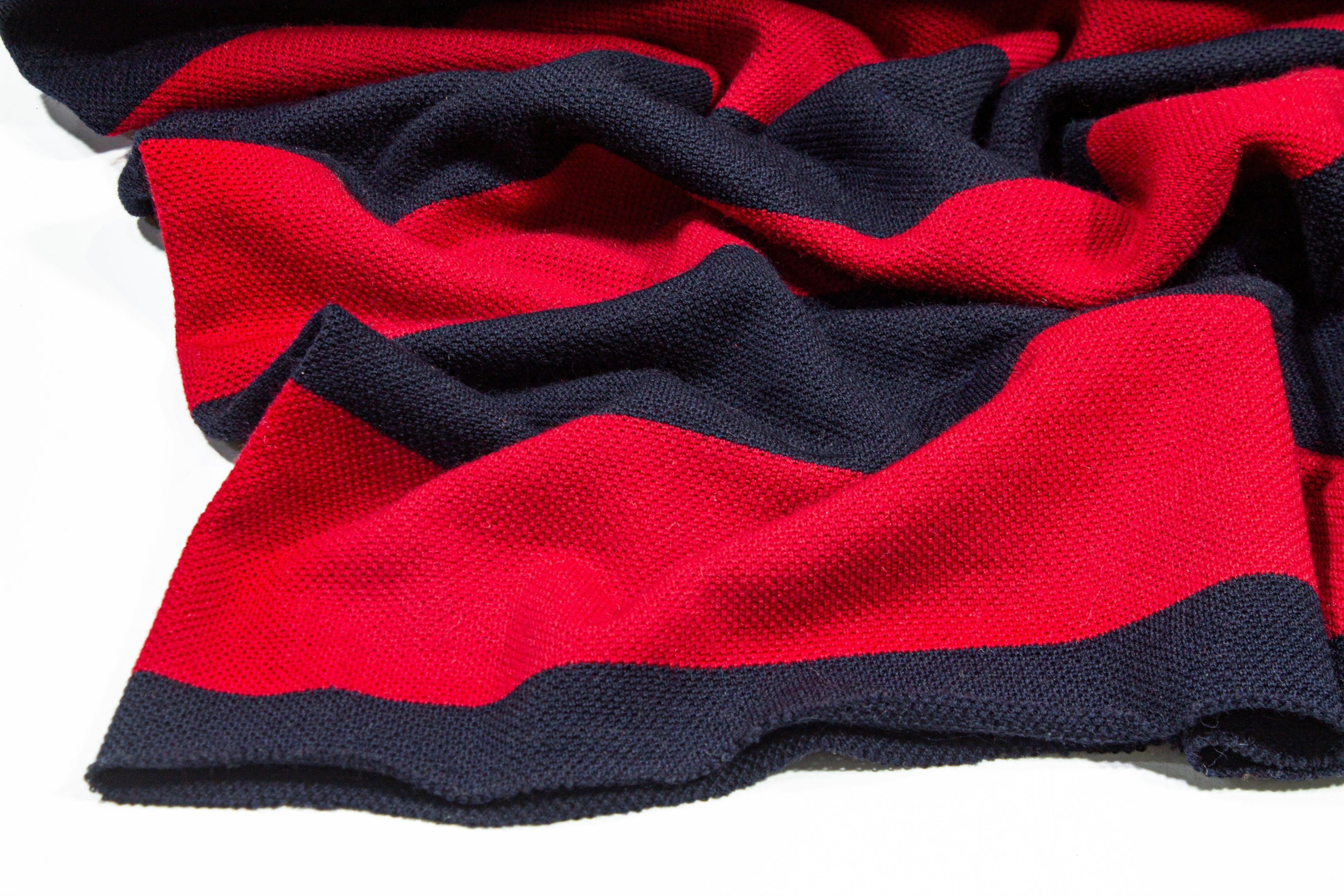 Red and Navy Striped Wool Jersey Knit – Prime Fabrics