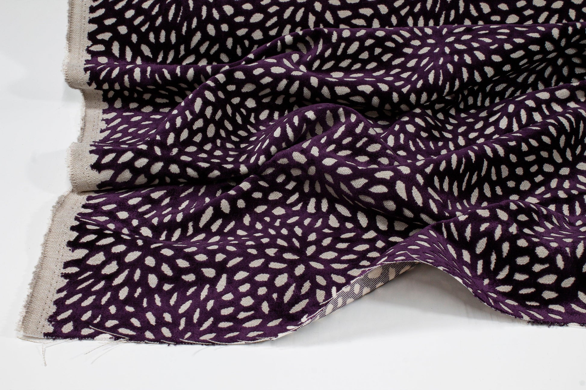 Floral Cut Velvet Upholstery - Purple - Prime Fabrics