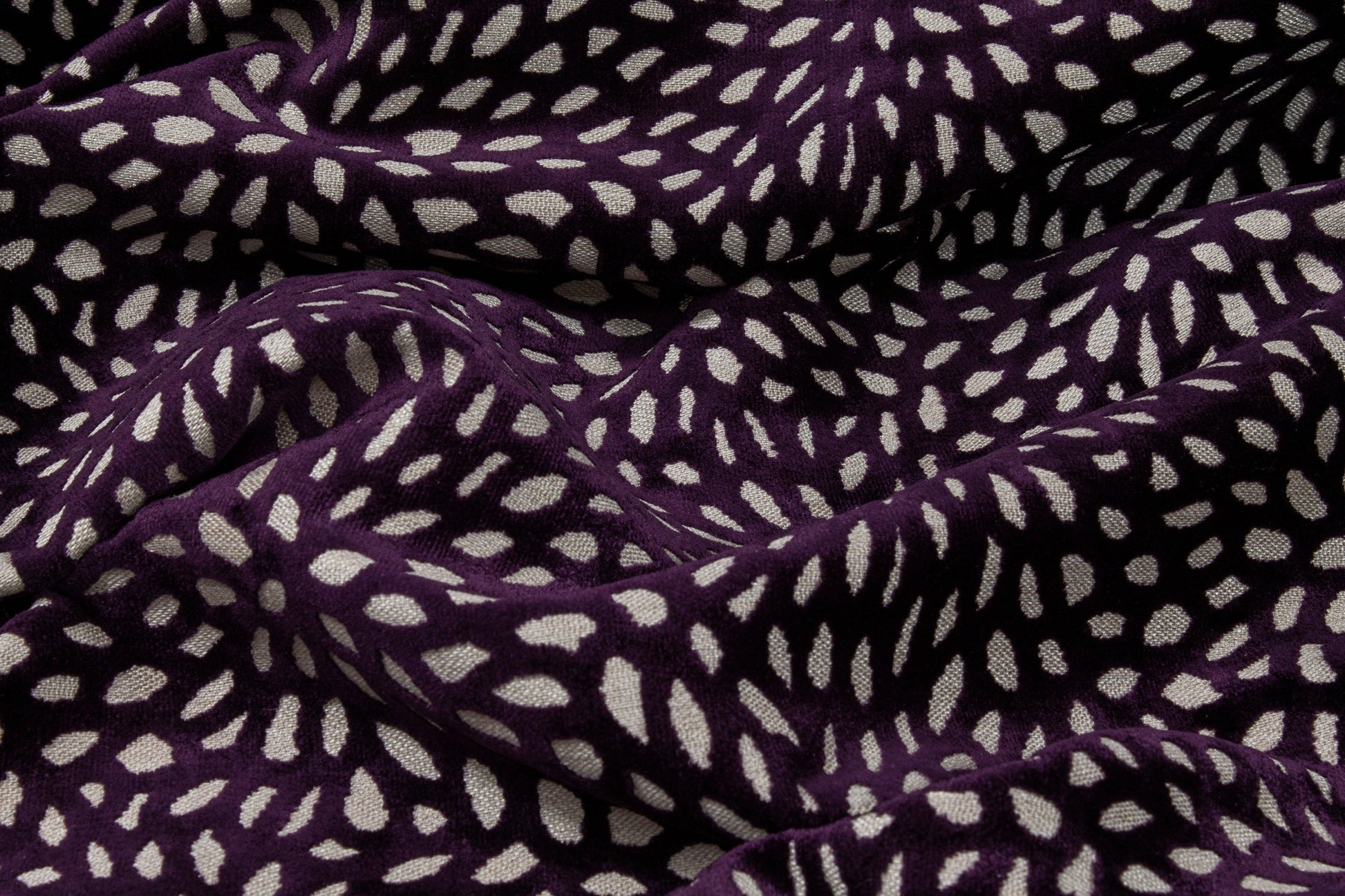 Floral Cut Velvet Upholstery - Purple - Prime Fabrics