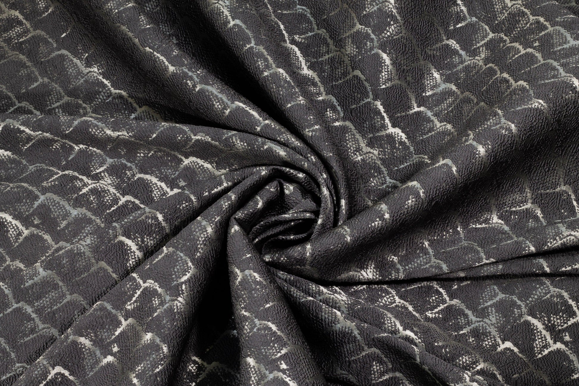 Charcoal Gray Chenille Textured Brocade - Prime Fabrics