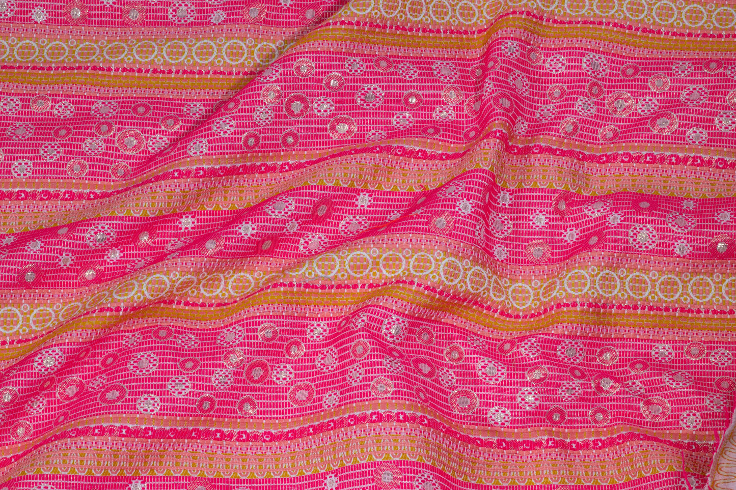 Pink and Beige Abstract Metallic Italian Brocade - Prime Fabrics