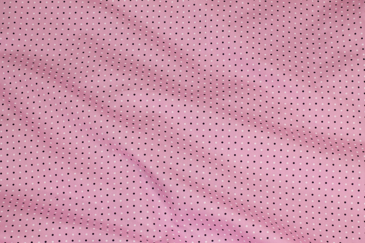 Pink, Black and White Polka Dot Cotton - Prime Fabrics