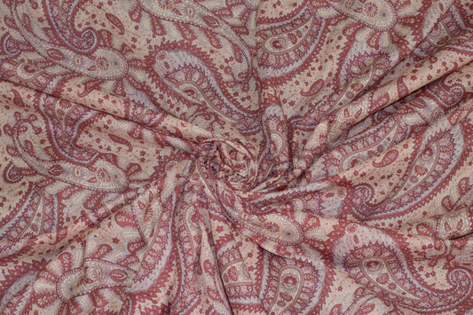 Mauve Paisley Lightweight Italian Cotton - Prime Fabrics