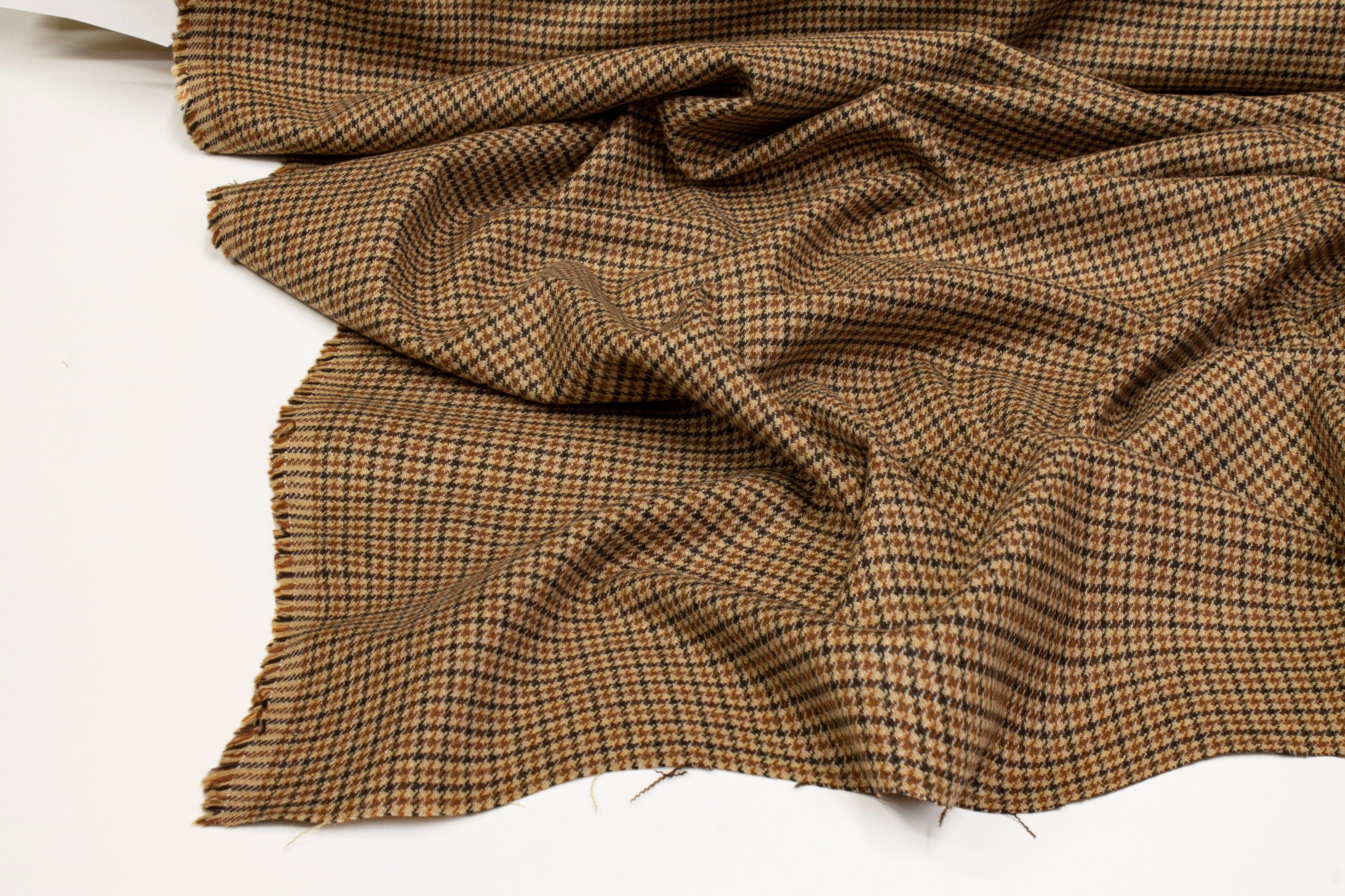 Houndstooth cashmere wool fabric by the popular yard