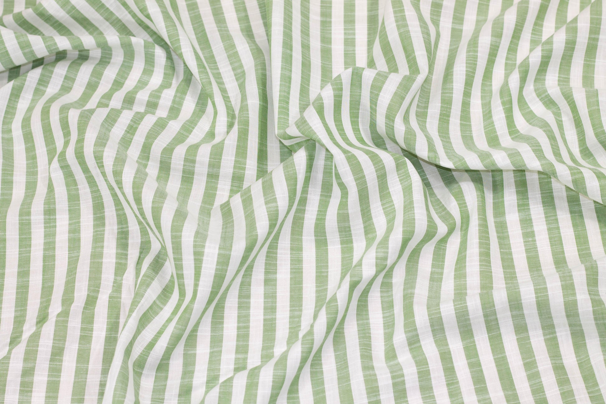 Green and White Striped Italian Linen – Prime Fabrics