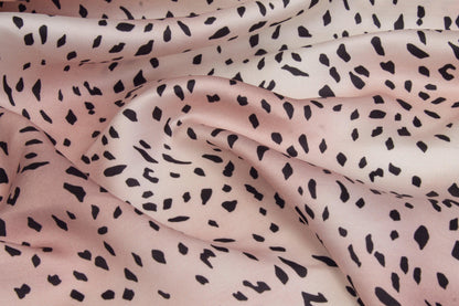 Tie-Dye Animal Print Viscose Satin- Pink - Prime Fabrics