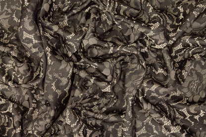 Floral Jacquard - Gray and Taupe - Prime Fabrics