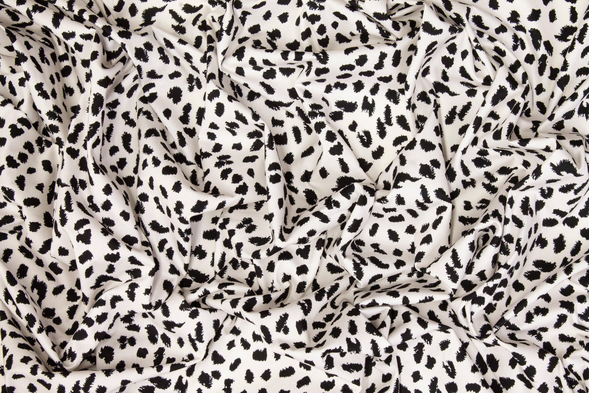 Cheetah Print Cotton - Black and Off White - Prime Fabrics