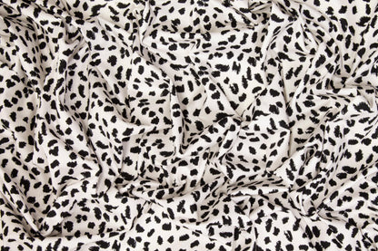 Cheetah Print Cotton - Black and Off White - Prime Fabrics