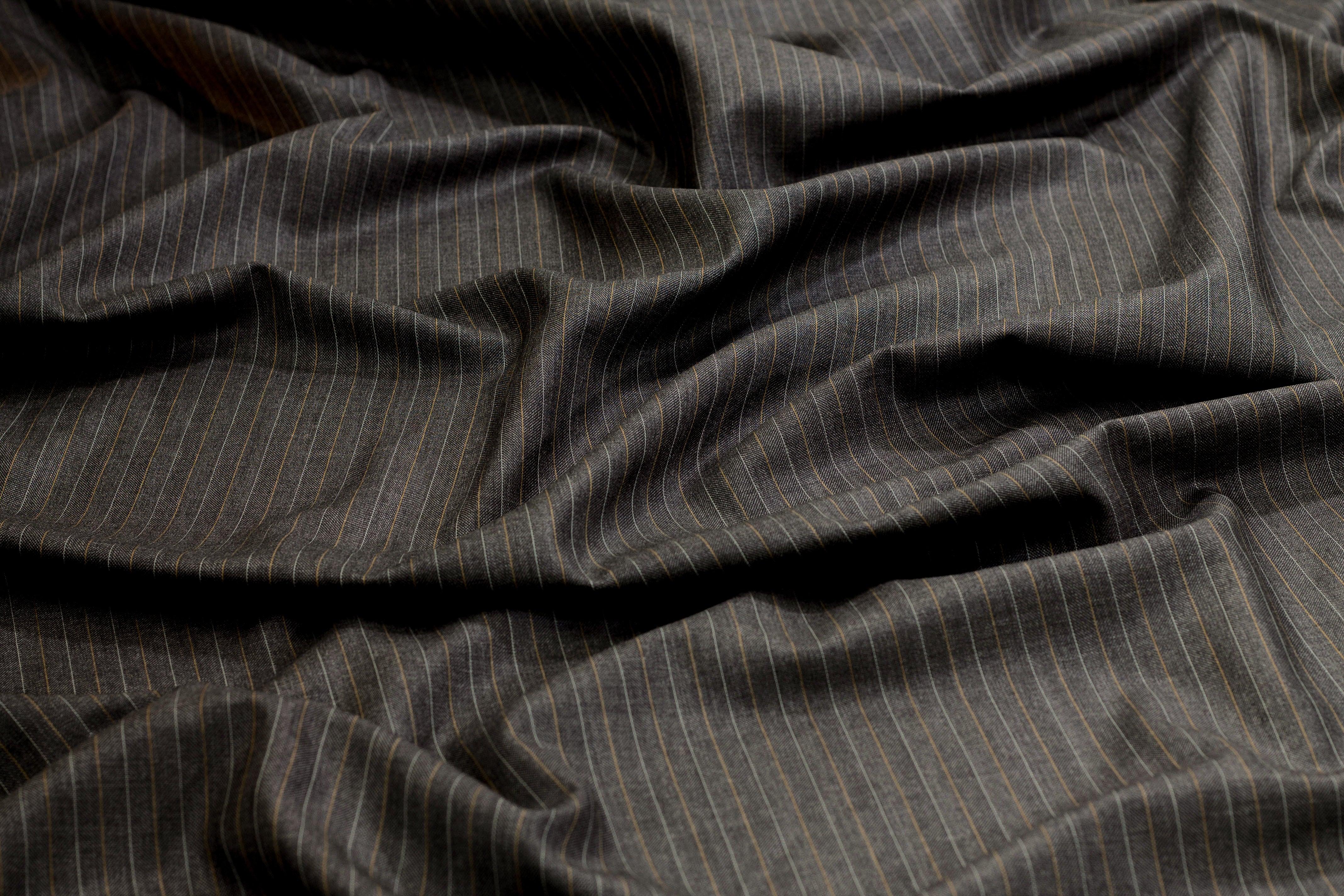 Gray Striped British Merino Wool