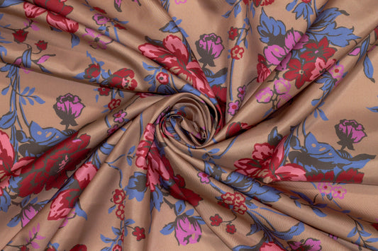 Multicolor Floral Silk Charmeuse - Prime Fabrics