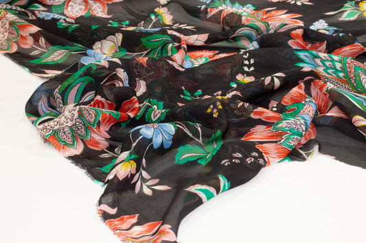 Multicolor Floral Silk Chiffon - Prime Fabrics