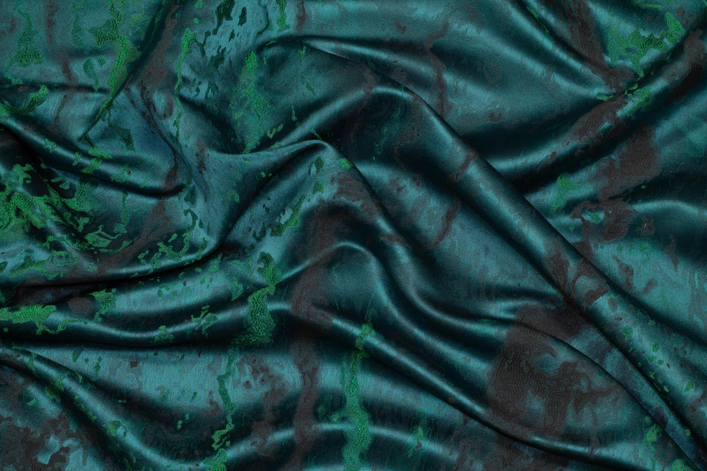 Deep Teal Metallic Brocade - Prime Fabrics