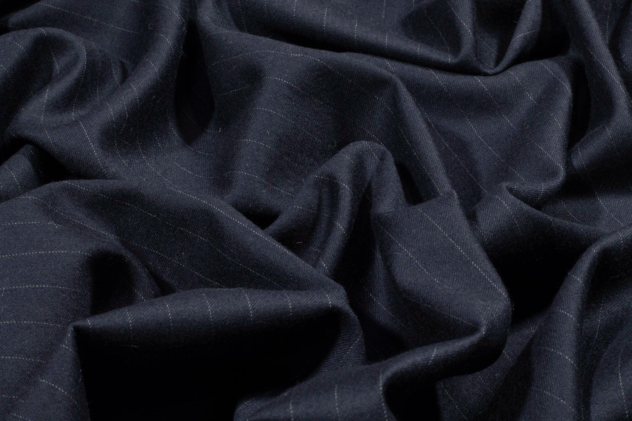 Navy Blue Striped Super 100's Italian Wool – Prime Fabrics