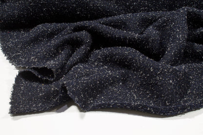 Navy and Gray Italian Wool Boucle - Prime Fabrics