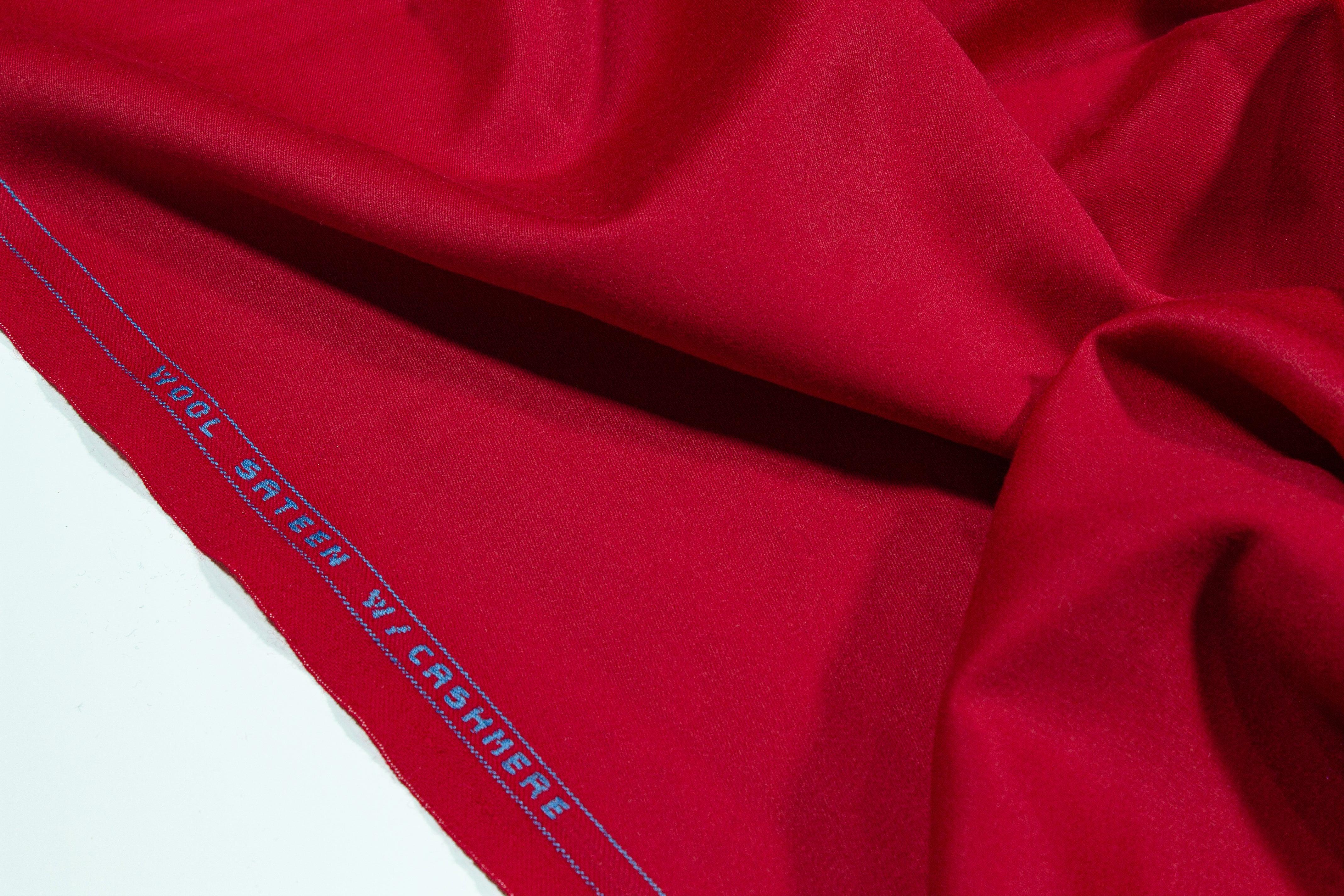 Red Wool Cashmere Blend Sateen – Prime Fabrics