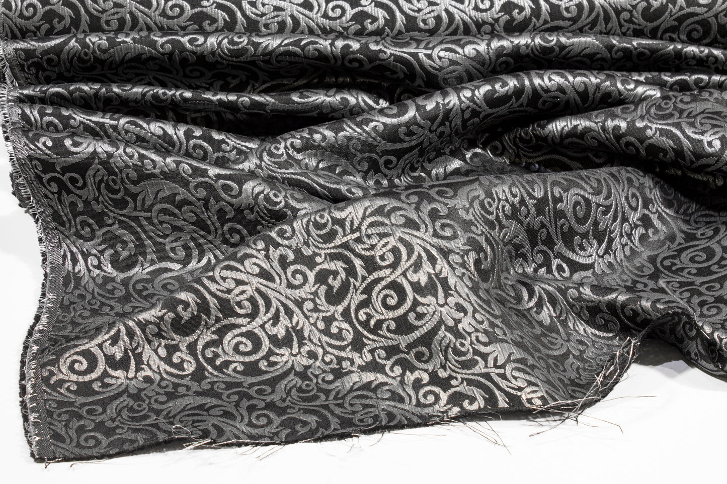 Metallic Brocade - Gray and Black