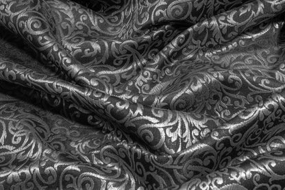 Metallic Brocade - Gray and Black