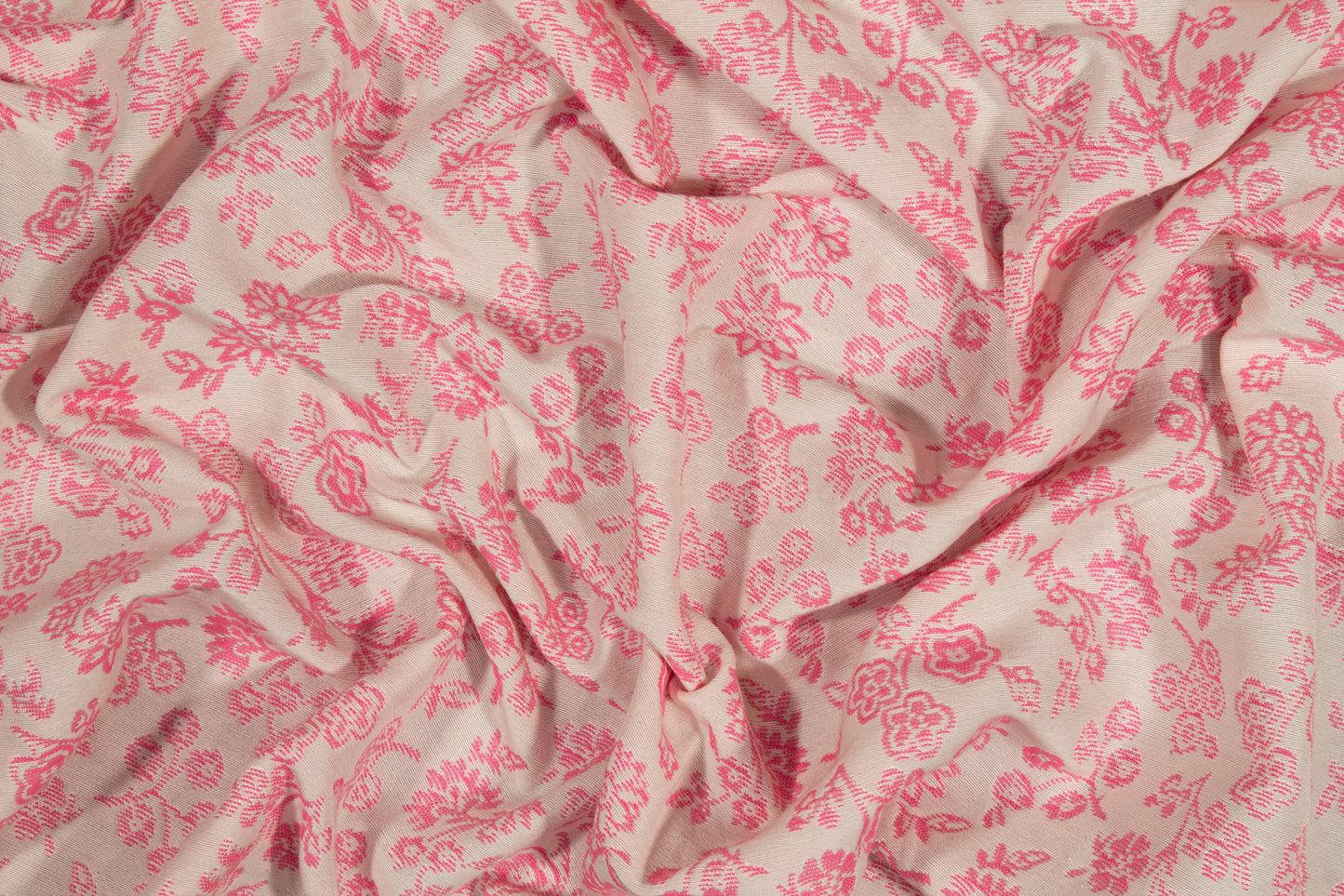 Floral Italian Cotton Brocade - Baby Pink